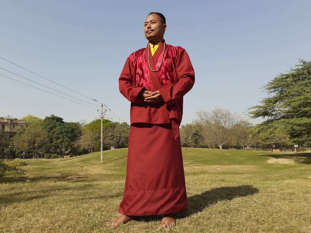 Tibetan Buddhist Monk Robe Set, Buddhist Monk Robe,Monastry style,Buddhist Meditation Dress, Monk Costumes,Temple clothing, Spiritual fabric