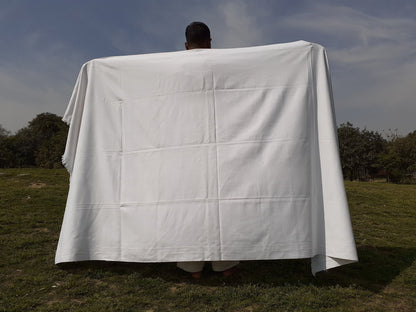 Iyengar Yoga White khadi Cotton Blanket With Iyenger Wall Ropes,Pune Yoga Blanket,Blanket for restorative yoga,Thick Cotton Meditation Shawl