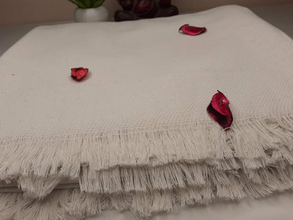 Iyengar Yoga White khadi Cotton Blanket With Iyenger Wall Ropes,Pune Yoga Blanket,Blanket for restorative yoga,Thick Cotton Meditation Shawl