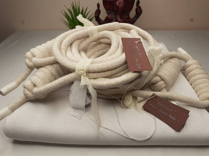 Iyengar Yoga White khadi Cotton Blanket With Iyenger Wall Ropes,Pune Yoga Blanket,Blanket for restorative yoga,Thick Cotton Meditation Shawl