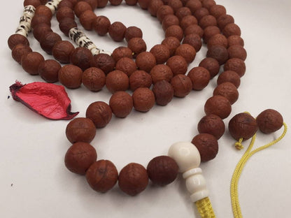 Bodhi Seeds And Skull Bone Beads Mala,Buddhist Prayer  beads,Tibetan Prayer Beads, Meditation tools,Monk bracelet,Skull Bone Beads,