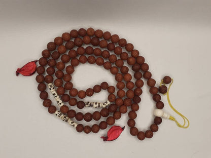 Bodhi Seeds And Skull Bone Beads Mala,Buddhist Prayer  beads,Tibetan Prayer Beads, Meditation tools,Monk bracelet,Skull Bone Beads,