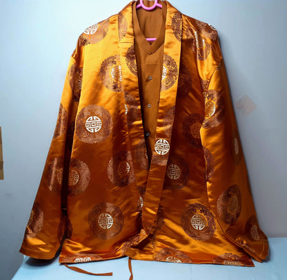 Layman Buddhist Meditation Robe,Tibetan Buddhist  Robe Set, Buddhist Monk Robe,Monastry style,,Temple clothing, Spiritual fabric