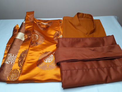 Layman Buddhist Meditation Robe,Tibetan Buddhist  Robe Set, Buddhist Monk Robe,Monastry style,,Temple clothing, Spiritual fabric