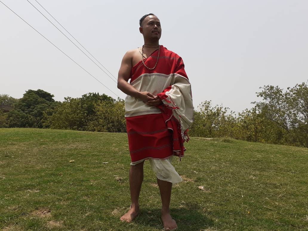 TANTRIK Large Traditional Handwoven Tibetan Buddhist Ngakpa Raw Eri Silk Meditation Shawl,Buddhist Silk Shawl,Ngakpa Tantric Meditation Wrap