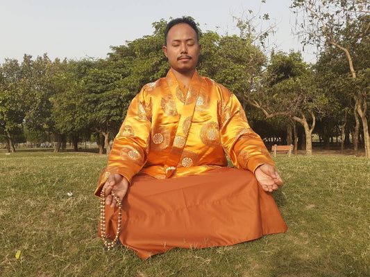Layman Buddhist Meditation Robe,Tibetan Buddhist  Robe Set, Buddhist Monk Robe,Monastry style,,Temple clothing, Spiritual fabric