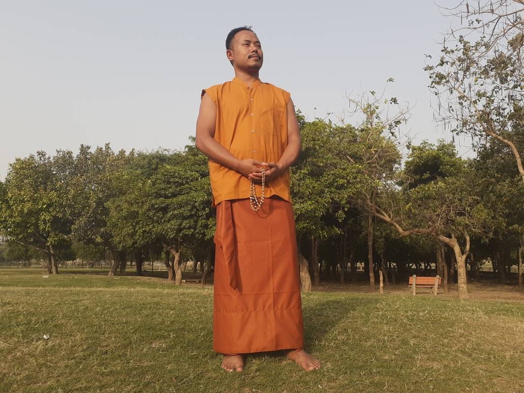 Layman Buddhist Robe Set, Buddhist Robe,Meditation Clothing,Buddhist Meditation Suit, Spiritual Costumes,Temple clothing,Spiritual fabric