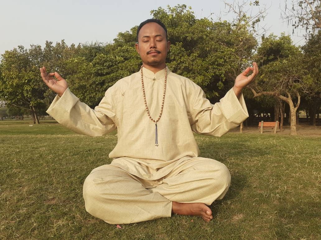 Tibetan Traditional Meditation Suit,Buddhist Meditation Robe,Meditation Pant and Shirt for Men,Tibetan Clothing for Men,Tibetan Prayer Robe