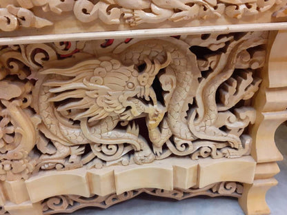 Dragon Handcarved Foldable Wooden Tibetan Buddhist Altar Table,Tibetan Alter Table,Buddhist Meditation Table,Tibetan Furniture