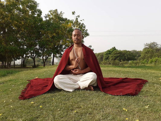 BUDDHA X-Large Handwoven Burgundy Red Buddhist Lama Monk  Sheep Wool Meditation Shawl,Himalayan Prayer Blanket,Tibetan Prayer Wrap,Monk Zen