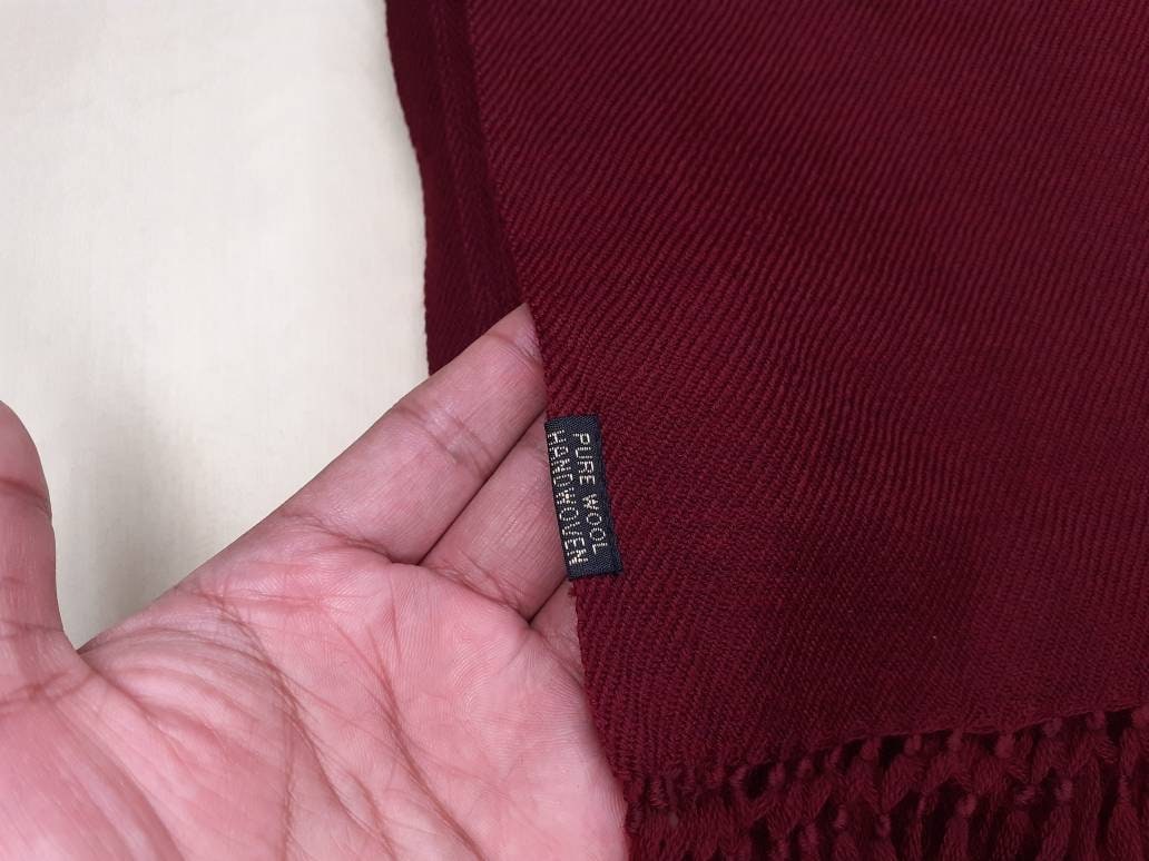 BUDDHA X-Large Handwoven Burgundy Red Buddhist Lama Monk  Sheep Wool Meditation Shawl,Himalayan Prayer Blanket,Tibetan Prayer Wrap,Monk Zen