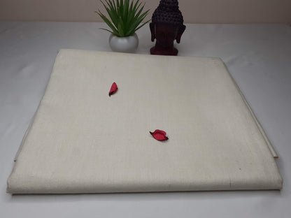 AHIMSA X-Large Traditional Handspun/ Handwoven White Pure Raw Eri Silk Meditation Shawl,Ethical Peace Silk Zen,Non- Violent Silk Prayer Wrap