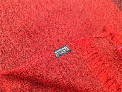 AUM  X-Large Handwoven Himalayan Buddhist Angora Wool Meditation Shawl,Himalayan Wool Prayer Blanket,Tibetan Prayer Wrap,Ethnic Indian Shawl