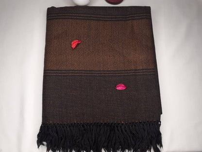HARI X-Large Handwoven Pure Himalayan Sheep Wool Tantrik Meditation Shawl,Himalayan Prayer Blanket,Indian Wool Prayer Wrap,Ethnic Yoga Shawl