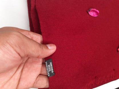BODHI X-Large Handwoven Burgundy Red Buddhist Monk Pure Himalayan Angora Wool Meditation Shawl,Himalayan Prayer Blanket,Tibetan Prayer Wrap
