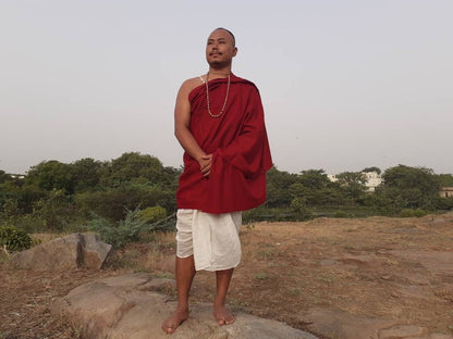 GAUTAMA X-Large Handwoven Burgundy  Buddhist Monk Himalayan Angora Wool MeditationShawl,Himalayan Prayer Blanket,Tibetan Nun Prayer Wrap/zen