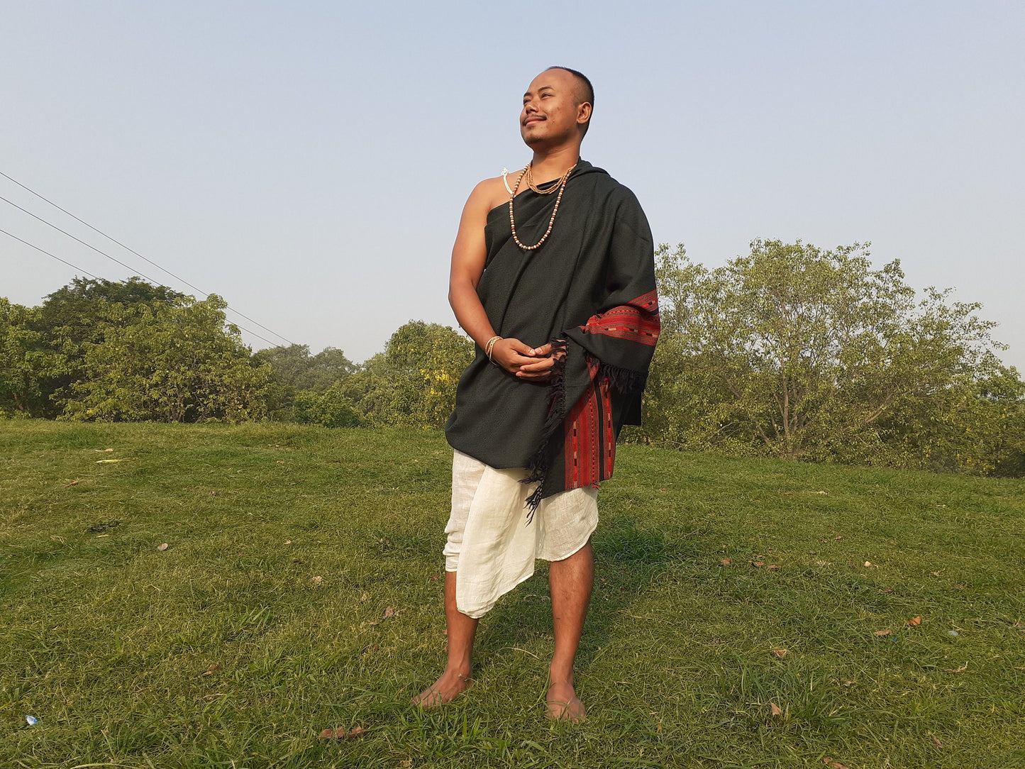 Handwoven Green Pure Himalayan Sheep Wool Meditation Shawl,Ethnic Indian Wool Scarf,Himalayan Wool Wrap,Handmade Indian Shawl,Kullu Shawl