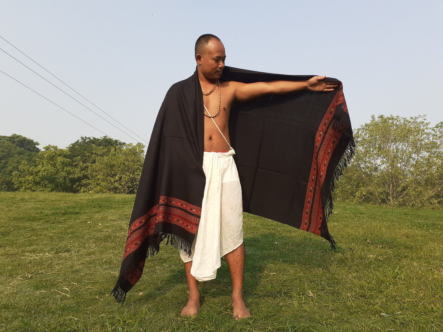 Handwoven Brown Pure Himalayan Sheep Wool Meditation Shawl,Ethnic Indian Wool Scarf,Himalayan Wool Wrap,Handmade Indian Shawl,Kullu Shawl