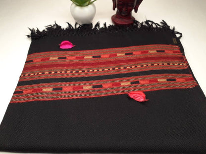 Handwoven Brown Pure Himalayan Sheep Wool Meditation Shawl,Ethnic Indian Wool Scarf,Himalayan Wool Wrap,Handmade Indian Shawl,Kullu Shawl