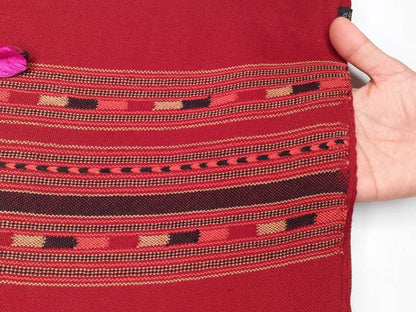 Red Handwoven Himalayan Sheep Wool Meditation Shawl,Ethnic Indian Blanket,Himalayan Wool, Himalayan Wrap,Handmade Indian Shawl, Kullu Shawl