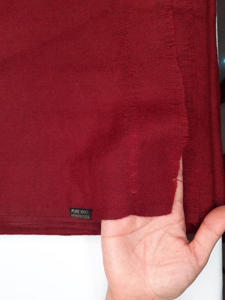 LAMA X-Large Burgundy Red Pure Himalayan Sheep Wool Tibetan Buddhist Monk Meditation Shawl,Himalayan Prayer Blanket,Wool Buddhist Monk Wrap