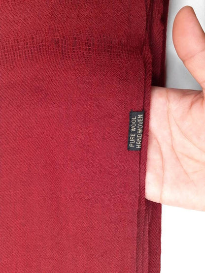MONK X-Large Tibetan Buddhist Lama Burgundy Red Pure Himalayan Sheep Wool Meditation Shawl,Himalayan Prayer Blanket,Buddhist Monk Wrap/Zen