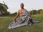 YOGI Extra-Large Handwoven Grey Himalayan Sheep Wool Meditation Shawl,Himalayan Prayer Blanket,Kullu Shawl Handmade Indian Yoga Prayer Wrap