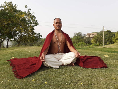 BUDDHA X-Large Handwoven Burgundy Red Buddhist Lama Monk  Sheep Wool Meditation Shawl,Himalayan Prayer Blanket,Tibetan Prayer Wrap,Monk Zen