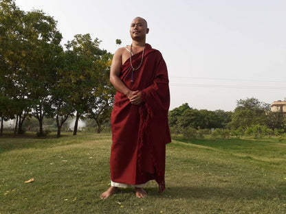 BUDDHA X-Large Handwoven Burgundy Red Buddhist Lama Monk  Sheep Wool Meditation Shawl,Himalayan Prayer Blanket,Tibetan Prayer Wrap,Monk Zen