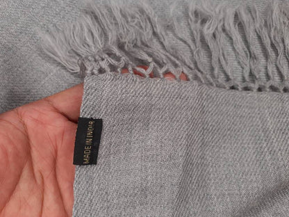 ADITYA X-Large Handwoven Grey Plain Himalayan Sheep Wool Meditation Shawl,Himalayan Prayer Blanket,Wool Prayer Wrap,Ethnic Indian Blanket