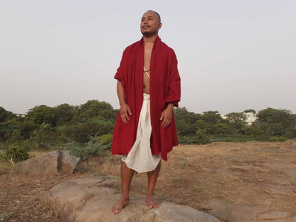 GAUTAMA X-Large Handwoven Burgundy  Buddhist Monk Himalayan Angora Wool MeditationShawl,Himalayan Prayer Blanket,Tibetan Nun Prayer Wrap/zen