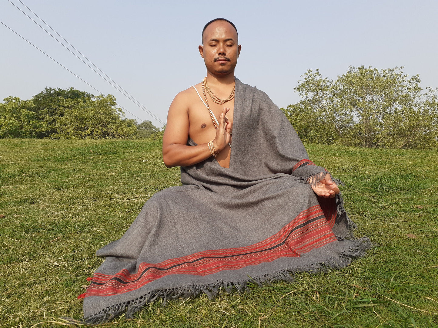 Meditation Shawl,Prayer Scarf,Himalayan Wool,Yoga Blanket,Buddhist Tibetan Winter,Handmade fabric,Indian Ethnic Woolen