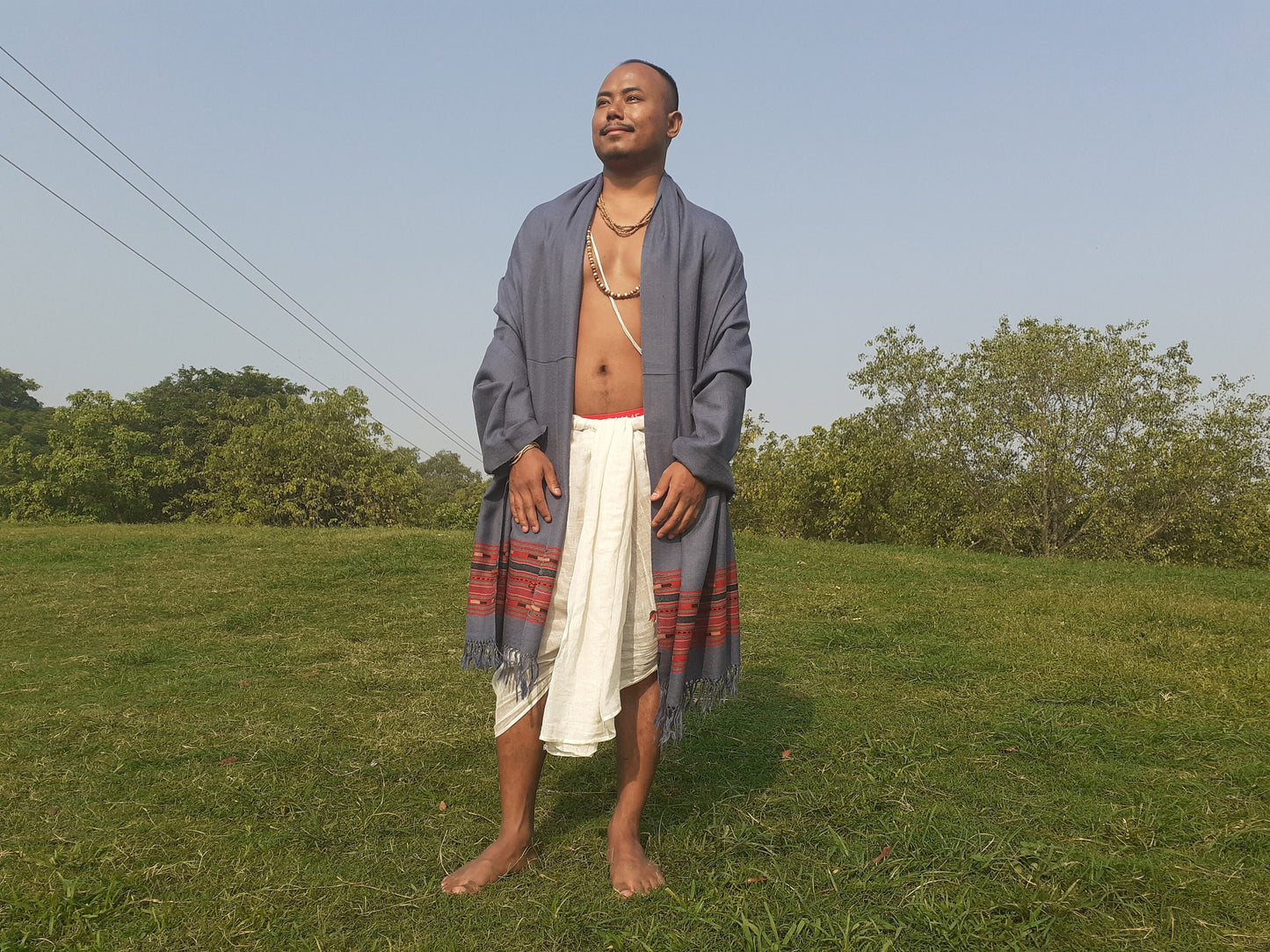 Handwoven Blue Pure Himalayan Sheep Wool Meditation Shawl,Ethnic Indian Wool Scarf,Himalayan Wool Wrap,Handmade Indian Shawl,Kullu Shawl