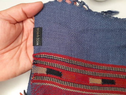 Handwoven Blue Pure Himalayan Sheep Wool Meditation Shawl,Ethnic Indian Wool Scarf,Himalayan Wool Wrap,Handmade Indian Shawl,Kullu Shawl