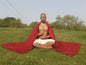 MONK X-Large Tibetan Buddhist Lama Burgundy Red Pure Himalayan Sheep Wool Meditation Shawl,Himalayan Prayer Blanket,Buddhist Monk Wrap/Zen