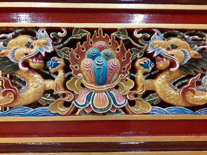 Handcarved Foldable Wooden Tibetan Buddhist Altar,Prayer table,Tibetan Alter Table,Tibetan Buddhist Altar Desk with Auspicious Symbols