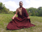 Handwoven Mediumweight Buddhist Lama Monk Pure Cashmere Wool Meditation Shawl,Buddhist Prayer Blanket,Burgundy Himalayan Cashmere Wool Wrap