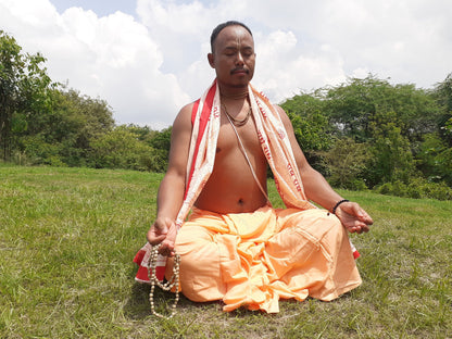 Indian Vedic Robes,Hare Krishna Robe,indian Ethnic Attair,Iskon Temple Dress,Indian Spiritual Dress,Mayapur Dham dhoti,Chaddar and Kurta Set