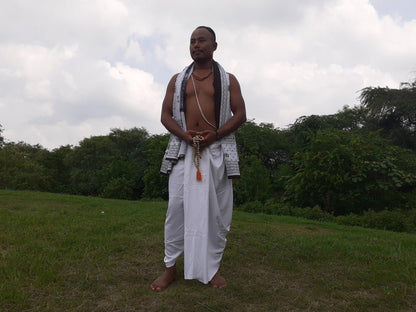 Indian Vedic Robes,Hare Krishna Robe,indian Ethnic Attair,Iskon Temple Dress,Indian Spiritual Dress,Mayapur Dham dhoti,Chaddar and Kurta Set
