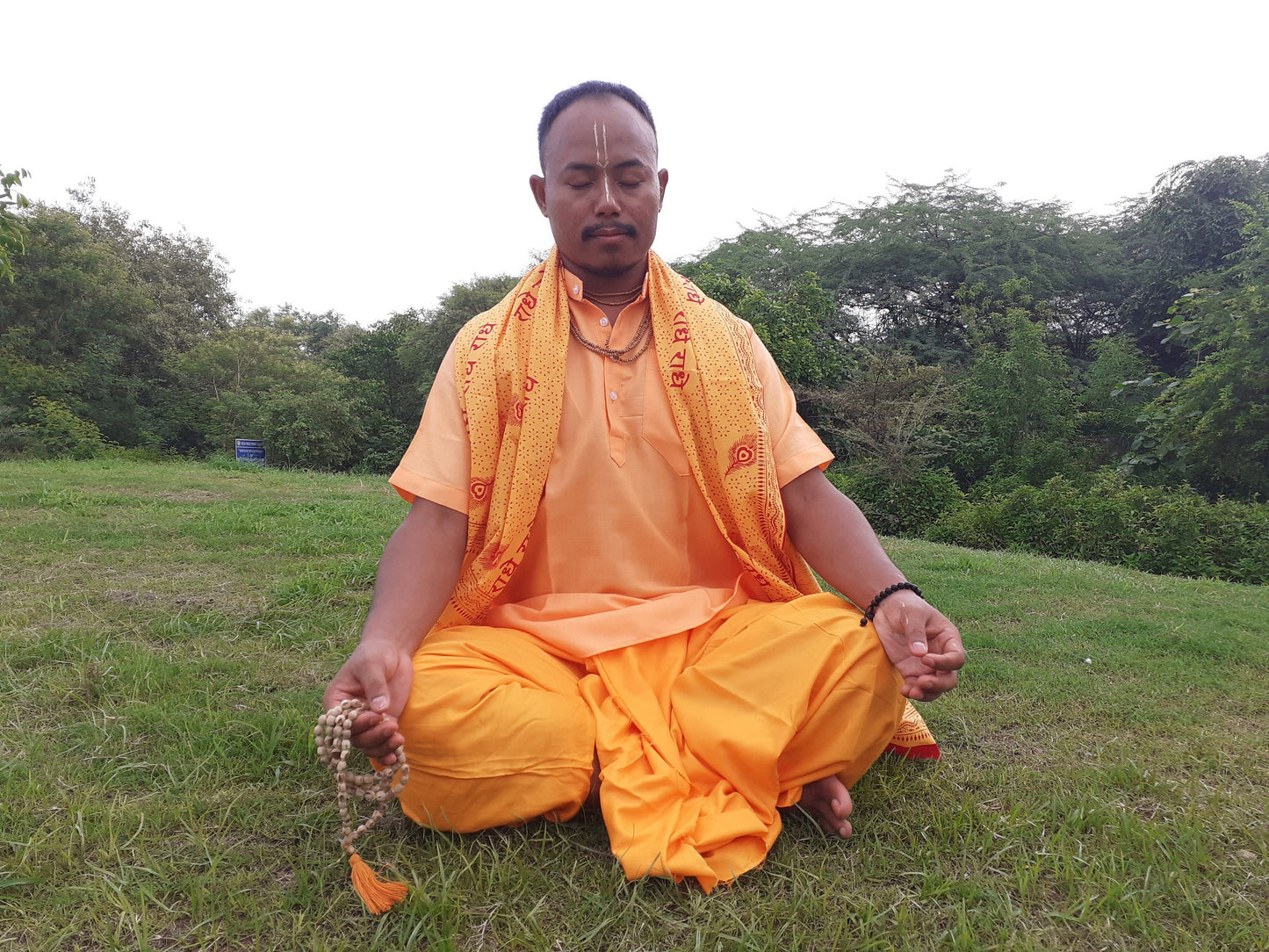 Saffron Indian Vedic Robes,Hare Krishna Robe,indian Ethnic Attair,Iskon Temple Dress,Indian Spiritual Dress,Mayapur Dham Dress,Hindu Robes