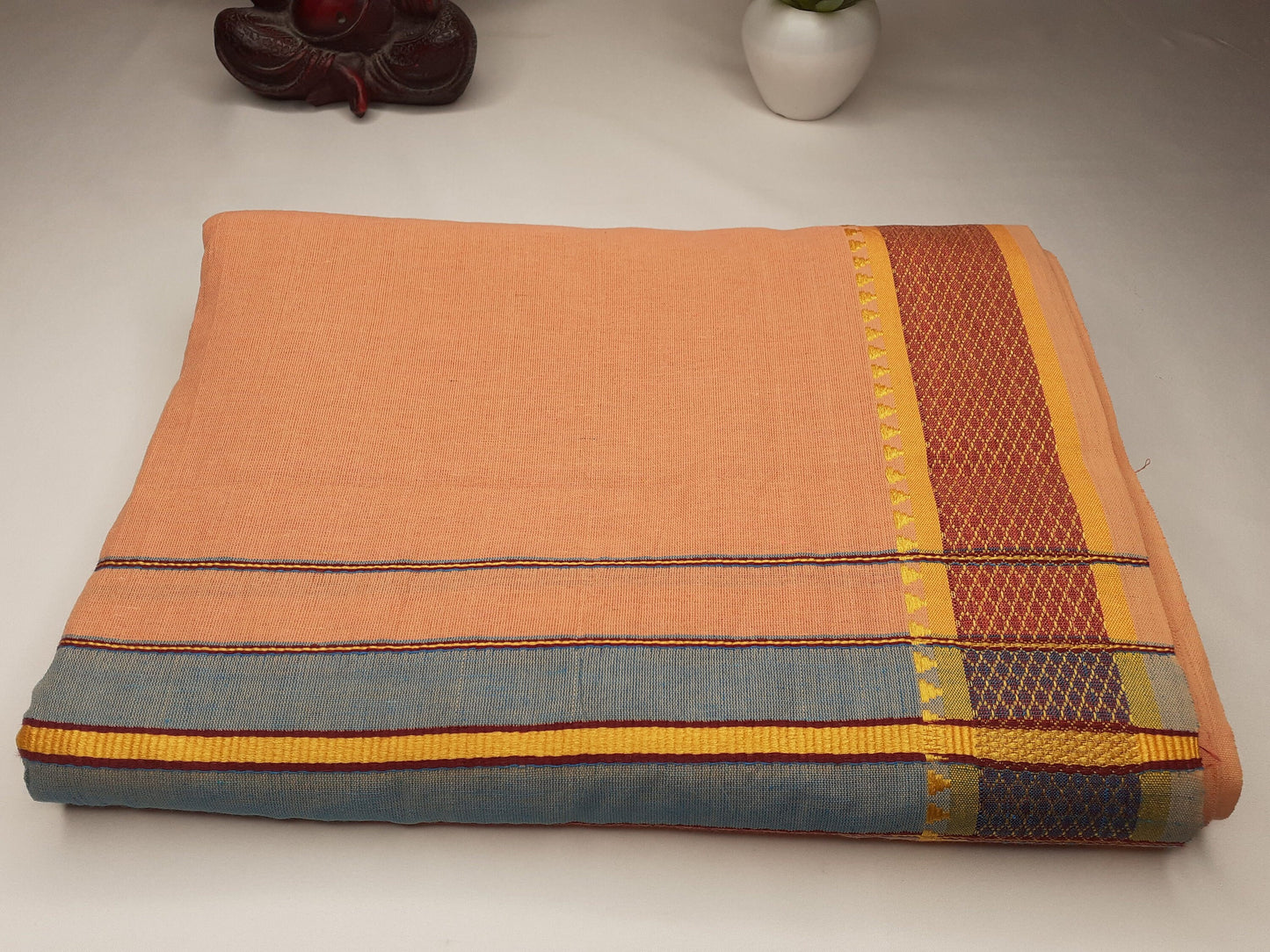 Handloom Indian Vedic Robe,Hare Krishna Robe,Indian Ethnic Attair,Iskon Temple Dress,Indian Spiritual Dress,Mayapur Dhoti and Chaddar Set