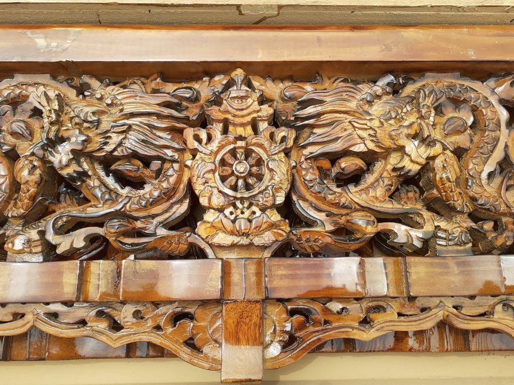Handcarved Dragon Foldable Wooden Tibetan Buddhist Altar, Buddhist Prayer table,Tibetan Alter Table,Zen Shrine Table, Meditation Altar Table
