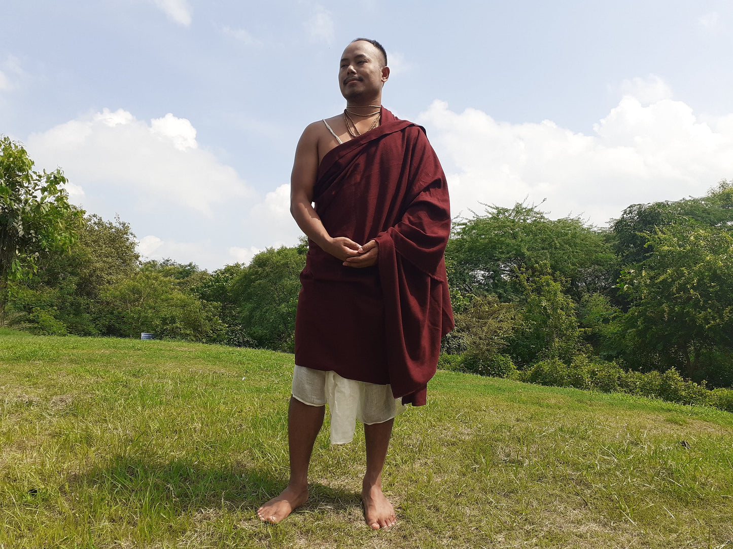 Handwoven Mediumweight Buddhist Lama Monk Pure Cashmere Wool Meditation Shawl,Buddhist Prayer Blanket,Burgundy Himalayan Cashmere Wool Wrap
