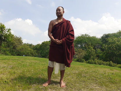 Handwoven Mediumweight Buddhist Lama Monk Pure Cashmere Wool Meditation Shawl,Buddhist Prayer Blanket,Burgundy Himalayan Cashmere Wool Wrap
