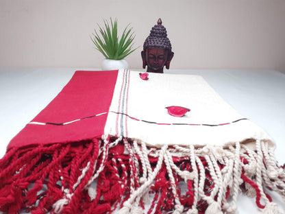 TANTRIK Large Traditional Handwoven Tibetan Buddhist Pure Raw Eri Silk Meditation Shawl,Buddhist Bon Silk Zen,Ngakpa Tantrik Meditation Wrap