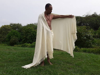 Handwoven Cream Pure Himalayan Sheep Wool Meditation Shawl,Himalayan Prayer Blanket,Kullu Shawl,Ethnic Indian Shawl,Wool Prayer Wrap