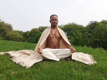 Handwoven Beige Pure Himalayan Sheep Wool Meditation Shawl,Himalayan Prayer Blanket,Kullu Shawl,Ethnic Indian Shawl,Wool Prayer Wrap
