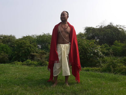 AMITABHA Handwoven Red Himalayan Sheep Wool Tibetan Buddhist Meditation Shawl,Indian Prayer Scarf,Himalayan Wool Lama Wrap,Buddhist Zen
