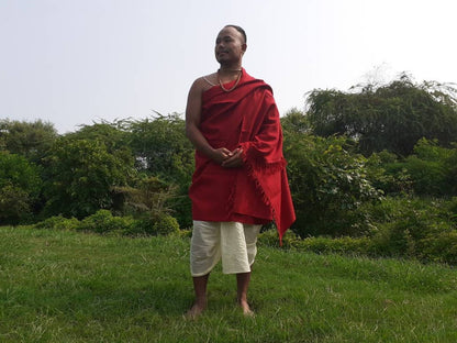 AMITABHA Handwoven Red Himalayan Sheep Wool Tibetan Buddhist Meditation Shawl,Indian Prayer Scarf,Himalayan Wool Lama Wrap,Buddhist Zen
