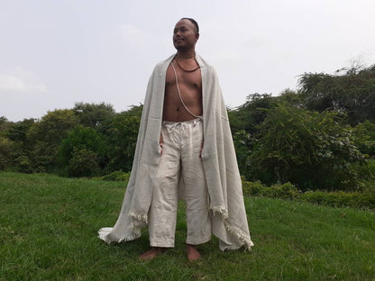 Handwoven Handspun Offwhite Himalayan Sheep Wool Meditation Shawl,Himalayan Prayer Blanket,Kullu Shawl,Ethnic Indian Shawl,Wool Prayer Wrap